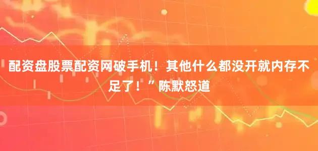 配资盘股票配资网破手机！其他什么都没开就内存不足了！”陈默怒道